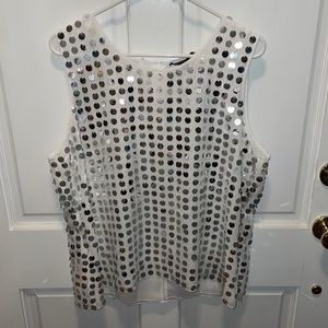 Tank w/shimmer discs embellishment